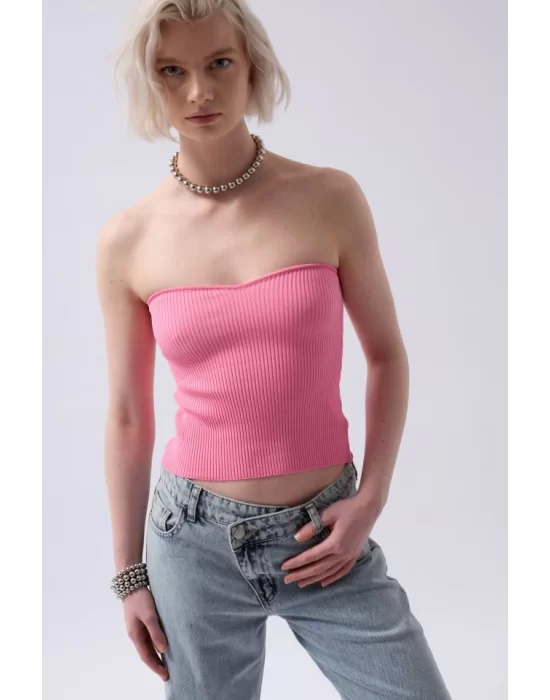 Straplez Dokulu Crop