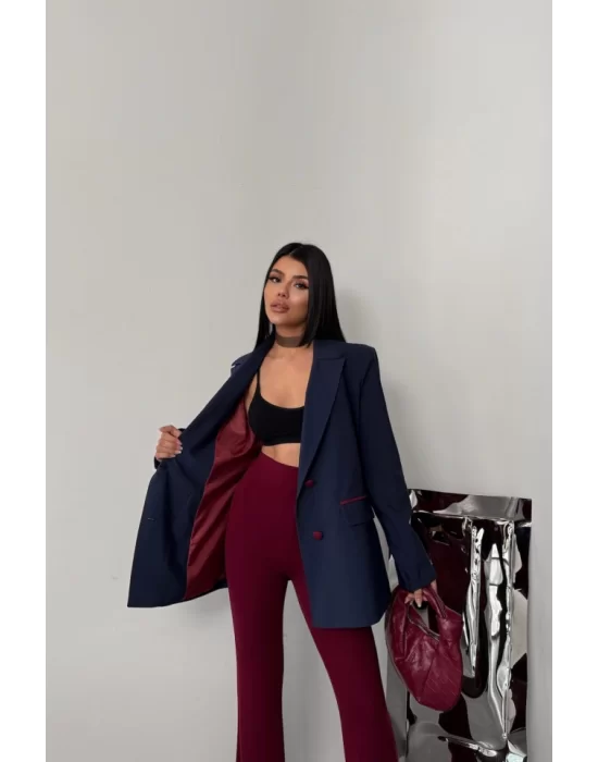 TASARIM CEKET KAPLAMA DÜĞMELİ - Lacivert