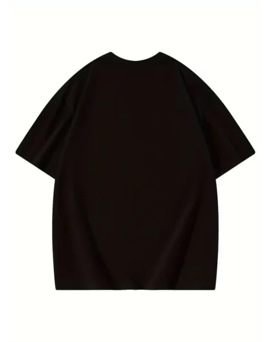 Thousand Baskılı Oversize Bisiklet Yaka T-shirt - Siyah