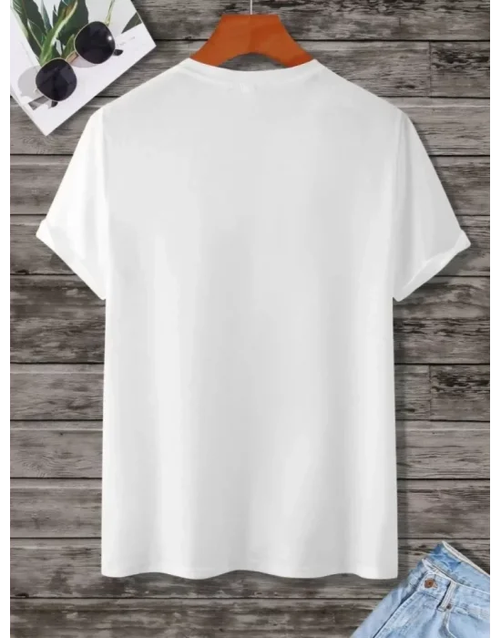 Unisex Baskılı Oversize T-Shirt - Beyaz