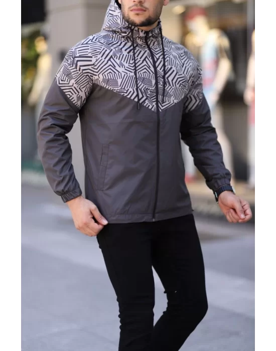 Unisex Kapüşonlu İçi Astarlı Yağmurluk - Kahve