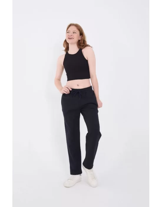 Unisex Üç İplik Basic Eşofman Pantolon - Lacivert