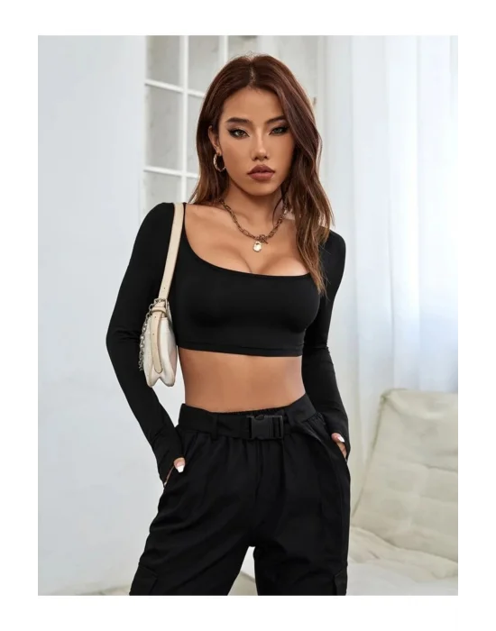 Uzun Kol Crop Top