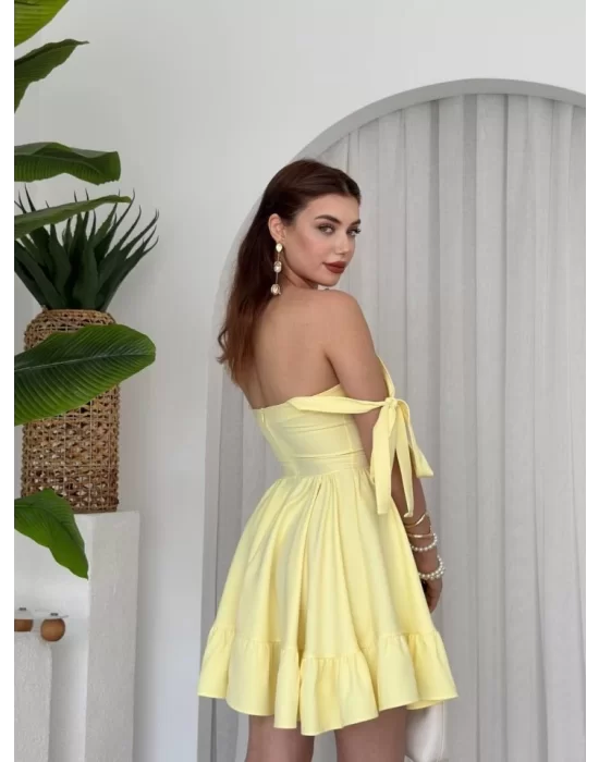 VERO OMUZ BAĞLAMALI ELBİSE