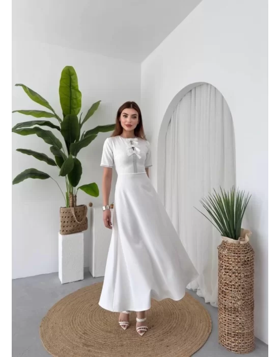 Wera Taşlı Fiyonk Detaylı Elbise
