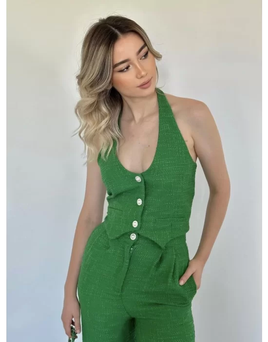 Yeşil Yelek Ve Pantolon Takım