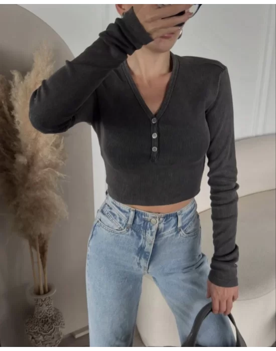 Yıkamalı Crop