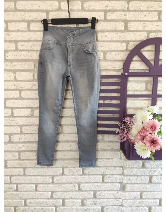 Yüksek Bel Likralı Jean Pantolon 90 Cm