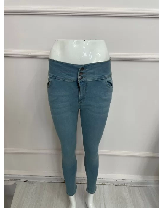 Yüksek Bel Likralı Jean Pantolon 90 Cm