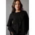 Kadın Siyah Fisto İşlemeli Dantel Garnili Bisiklet Yaka Pamuklu Pinterest Gömlek Bluz
