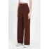 MetuCa Kadın Kahverengi Korsaj  Yüksek Bel Cepli Palazzo Geniş Paça Krep Kumaş Pantolon