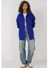 0674 Cepli Oversize Gömlek - Saks