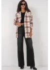 0710 Kapüşonlu Oversize Gömlek - Kahverengi