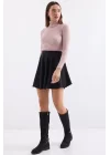 10311 Balıkçı Yaka Triko Kazak - Pembe