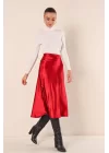 15806 Saten Etek - Bordo