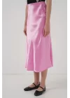 15806 Saten Etek - Pembe