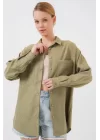 20126 Oversize Keten Gömlek - Çağla