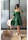 2351 Kloş Poplin Elbise - Y.Zümrüt