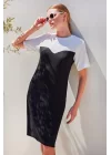 2505 Yazlık Örme Elbise - Siyah