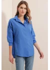 3900 Oversize Uzun Basic Gömlek - B.Mavi