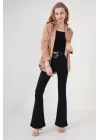 3900 Oversize Uzun Basic Gömlek - Camel