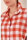 3900 Oversize Uzun Basic Gömlek - Taba