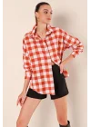 3900 Oversize Uzun Basic Gömlek - Taba