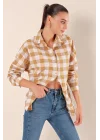 3900 Oversize Uzun Basic Gömlek - Vizon