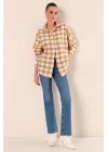 3900 Oversize Uzun Basic Gömlek - Vizon