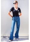4320 Polo Yaka Basic Triko Bluz - Siyah