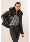 5114 Oversize Deri Mont - Siyah
