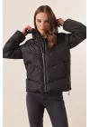 5124 Siyah Dik Yaka Şişme Mont