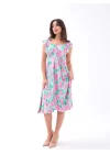5370 ELBİSE-PEMBE GÜL DESEN