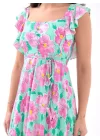 5370 ELBİSE-PEMBE GÜL DESEN