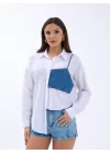 5419 GÖMLEK-MAVİ CEPLİ BEYAZ