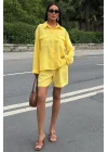 Gömlek Ve Şort Flamlı Keten Takım 10130