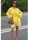 Gömlek Ve Şort Flamlı Keten Takım 10130