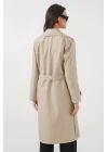 5918 Kruvaze Yaka Trençkot - K. Bej