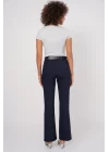 6538 Kemerli İspanyol Paça Pantolon - Lacivert