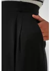 6647 Bol Paça Kumaş Pantolon - Siyah
