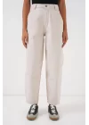 6703 Yüksek Bel Kot Pantolon - Ekru