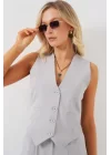 6709 Yelek Pantolon İkili Takım - Gri