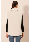 6793 Peluş Yelek - Beyaz
