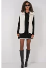 6793 Peluş Yelek - Beyaz
