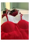 Kadın Bordo İp Askılı Büstiyer Crop