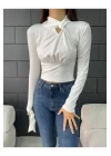 Boğazlı Crop Bluz