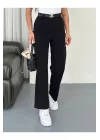 Kadın Yüksel Bel Bol Paça Çımalı Esnek Ithal Kumaş Pantolon, Yeni Sezon