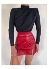 Kadın Siyah Drabe Uzun Kollu Bluz