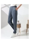 Kadın Yüksek Bel Lastikli Düz Renk Cepli Çizgili Bilek Boy Scuba Kumaş Jogger Pantolon