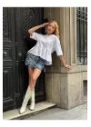 Basic Oversize T-Shirt Volanlı